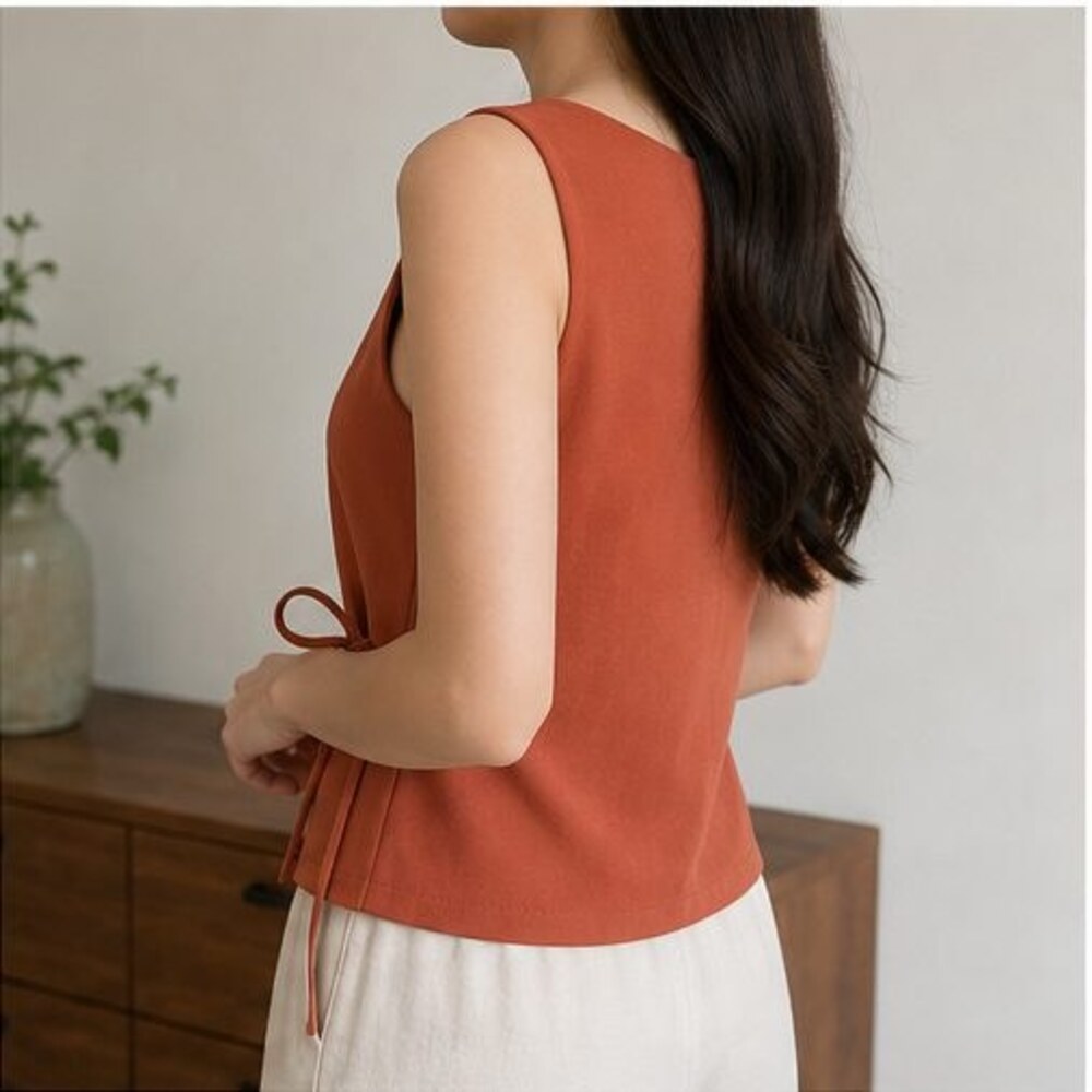 Rust Smocked Top - Picture 3 of 6